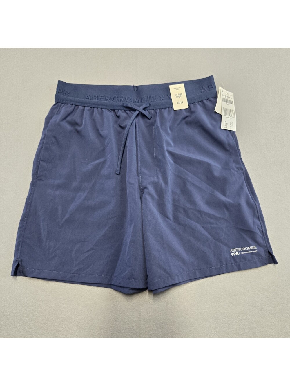 Abercrombie Kids YPB Mid Thigh Active Shorts Unisex 13/14 Navy Stretch Knit NWT